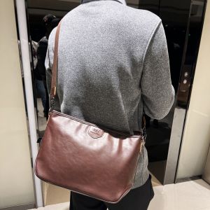 Korean Style Mens Genuine Leather Shoulder Bag Fashion Casual Crossbody Messenger Bag Sport Simple Commute Soft Leather Bag