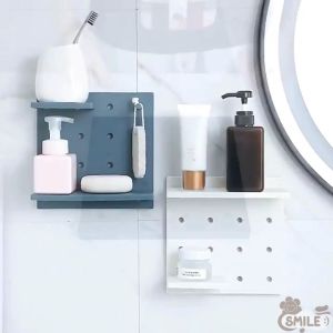 Smile😊พร้อมส่ง💯 แผ่นวางของติดผนัง แผ่นตกแต่งผนัง ใช้กาวสองหน้า ชั้นเก็บของแบบ Pegboard อุปกรณ์ตกแต่งบอร์ด มี 6 สี ที่วางของ ชั้นวาง