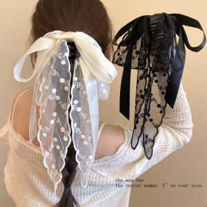 Kẹp Tóc Đuôi Ngựa Viền Ren Kiểu Pháp Kẹp Tóc Đuôi Bướm Phụ Kiện Tóc Thời Trang Kẹp Tóc Đuôi Ngựa Phía Sau Đầu Phụ Kiện Tóc Cao Cấp