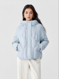 Koradior | Hooded Short Turtleback Casual Down Jacket For Petite 90% Duck Down