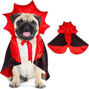 Dog Cloak Devil Cape Cosplay Apparel Party Costume Vampire Devil Dog Costume Halloween Cloak Cape for Small Medium Large Dogs