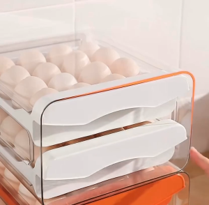 Tempat Telur 2 Tingkat Egg Storage Box Organizer / Rak Telur 2 Susun Kotak Telur / Box Penyimpanan Telor Rak Serbaguna / Wadah Penyimpanan Telur