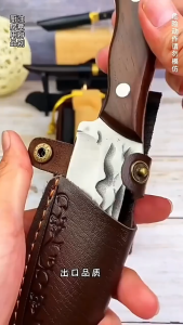 THE GREEN MILEมีดแล่เนื้ออเนกประสงค์ สันหนา4mm พร้อมซองหนัง มีดอเนกประสงค์ใช้งานในครัว