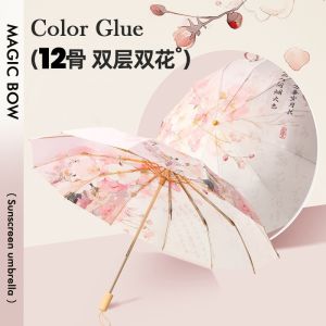 Cây Chống Nắng Hai Lớp Hai Hoa Cho Nữ Chống Gió Chống Thấm Nước Gấp Gọn Chống Tia UV Cỡ Lớn Chống Nắng Hiệu Suất Cao