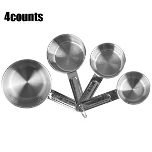 1/4/6 PCS Stainless Steel Kitchen Accessories Baking Tools Measuring Cups and Spoons Set Coffee Measuring Spoon Stackable