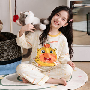 ANZHAOQI | Princess Style Spring Autumn Thin Cotton Pajamas for Girls Long Sleeve Trousers