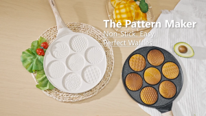 SUPVIBE Seven-hole Breakfast Frying Pan Patterned frying pan  Pancake Pan Non-stick Frying Mould