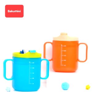 Halo-Halo 2 in1 Training Duckbill Straw Cup 280ML Gelas Minum Sedotan Anak / Gelas Training Cup / Gelas Sedotan Training Cup Anak Bayi Milk Cup