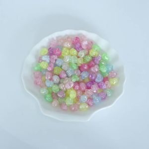 50pcs/lot Colorful Cracked Acrylic Beads Star Heart Shape Loose Spacer Beads For DIY Handmade Bracelet Headwear Decor Wholesale