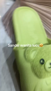 Sandal Slop Wanita Bahan PCU Jelly Soft Teddy Bear Lucu - Mokaya 179 (36/41)