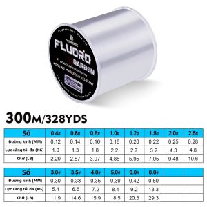Dây Câu Cá Fluorocarbon PROBEROS 300/500M Sợi Carbon Nylon Mềm Dùng Cho Câu Thả Câu Ruồi Câu Biển Sông Hồ
