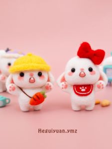 อุปกรณ์ทำ DIY กระต่ายปุ่ม ผลิตภัณฑ์เสริมความพักผ่อน ของขวัญสำหรับคู่รัก อุปกรณ์ทำกระต่ายปุ่ม กระต่ายปุ่มขนาดเล็ก วัสดุสำหรับเย็บปะติด