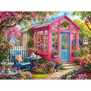 Kayou | Adult Jigsaw Puzzle 1000 Pieces Puzzle Pink Greenhouse Garden Paper Puzzle Decorative Painting Exercise Brain Thinking