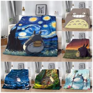 VIKAMA Art Totoro Cover ผ้าห่ม Series ห้องนั่งเล่นห้องนอนการ์ตูนแอนิเมชั่น Four Seasons Universal Cover ผ้าห่ม