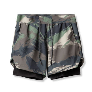 Men's Running Fitness Camouflage Shorts: Breathable Moisture Wicking & Polyester Mid Waist