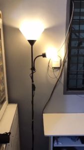 Modern Nordic 2 Lights Night Light LED Study Table Floor Lamp Shade Stand with Two free light bulbs For Living Room Bedroom