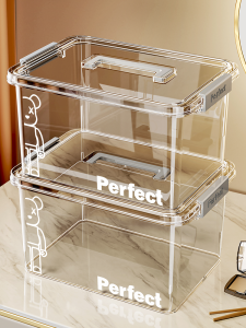 กล่องเก็บของสำหรับเครื่องสำอางแบบพกพา ใส่ครีมบำรุงผิว ใส่ของใช้ในครัวเรือน กล่องใส่ของมีฝาปิด ป้องกันฝุ่น กล่องใส่ของใช้ในครัวเรือน