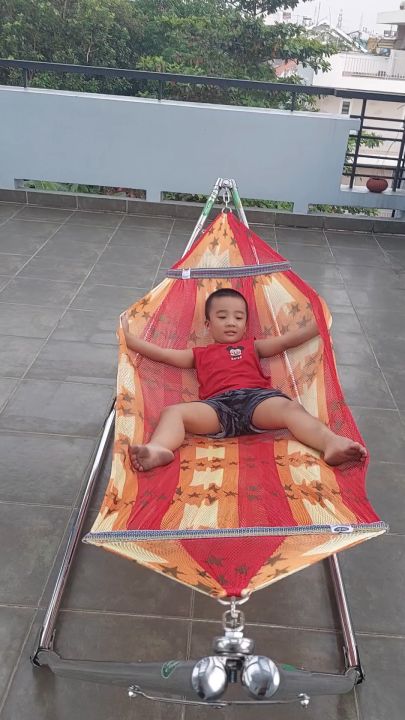 Lưới võng 2 lớp xuất khẩu Hàn Quốc  hình thổ cẩm ngôi sao kích thước 130x 230cm