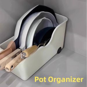 YOULE | Rolling Kitchen Pot and Pan Organizer Storage Box