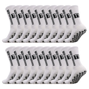 ถุงเท้ากีฬาผู้ชายแบบกันลื่น 20 คู่ ถุงเท้ากันลื่นแบบอุ่นสำหรับฟุตบอล ปั่นจักรยาน ไซส์ EU38-45