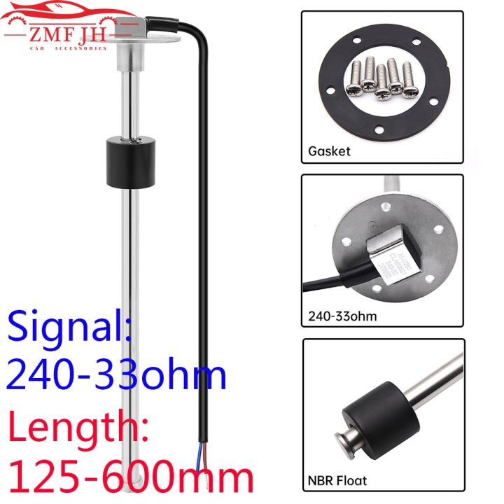 240-33 Ohm Water- & Brandstofniveausensor 425mm - Roestvrijstalen Sensor Voor Boot, Auto, Vrachtwagen & Camper