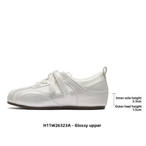 Hotwind | Boosted Heel Adjustable Velcro White Sneakers