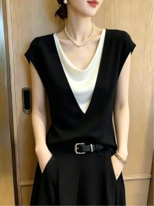 V.C.I | Layered Sleeveless V-Neck Stylish T-Shirt for Summer