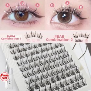 JIEWAYI | Naturual Looking Ultra Thin False Eyelashes for Women 3-step Clumps