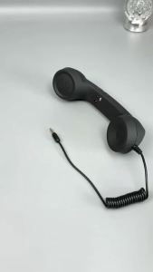 Retro Phone Handset Type-C & 3.5mm Telephone Head Set Portable Vintage Phone Headset for Cell Mobile Video Conferences