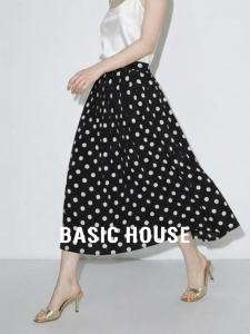 Basic House | French Style Polka Dot High Waist A-line Skirt