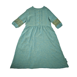 WUSEWUWEI | Summer New Style Colorless Fragranceless Eden Loose Slimming Linen Ethnicity Skirt Womens Dress High Waist A-Line Long Sleeve