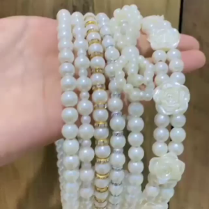 Bando Motif Bunga Mawar Mutiara Korea Pearl Aksesori Rambut Eksklusif dengan Kualitas Mutiara Fashion Pesta Headband