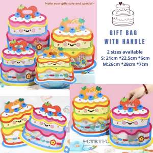 【SG Seller]Creative cake Bags ziploc Cookie Candy Plastic Zipper Bags childrens day goodie birthday Gift Bags