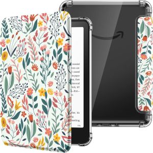 เคส MoKo สำหรับทุกรุ่น7 "Kindle Paperwhite รุ่น12th 2024และ Kindle Colorsoft Signature Edition 2024เปลือกหอยเบาฝาครอบด้านหลัง TPU โปร่งใสนุ่มยืดหยุ่นใสมากพร้อมเคสป้องกันยานอนหลับอัตโนมัติ