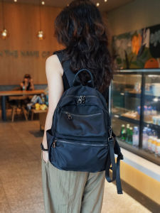 Fashionable Oxford Cloth Backpack Womens Multi-pocket Commuter Travel Bag Computer Bag Soft Shoulder Straps Zipper Closure