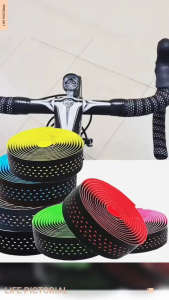 Road Bike Handlebar Tape Cork EVA PU Cycling Damping Anti-Vibration Wrap With 2 Bar Plug
