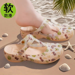 Viburn Summer 2025 Womens Casual Slip-On Sandals Anti-Slip Lightweight Beach Shoes Soft Bottom Hollow out Design Low Cut