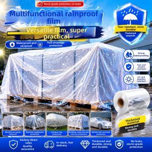 RENHEQING | Thick Transparent Nylon Waterproof Tarp Home Use Moisture Dust Proof