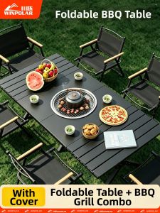 winpolar | Portable Folding Egg Roll Table for BBQ Camping