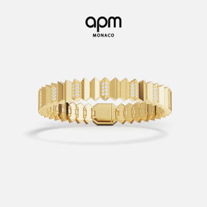Gold Colored Wave Wide Geometric Bracelet