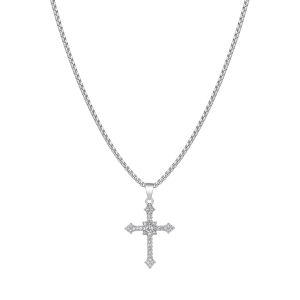 ZHENGZHAO | Full Crystal Zircon Cross Pendant Necklace