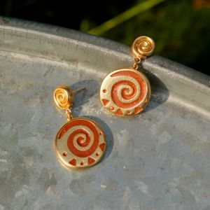 CloseNse Original Design Handmade Enamel Spiral Earrings Versatile Luxury Elegant Fashion Jewelry for Women Alloy Plated Silver Gold