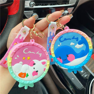 Stress Relief Cute Unicorn Blue Whale Fish Coin Purse Keychain Lipstick Earphone Bag Pendant Creative Gift Cartoon Series