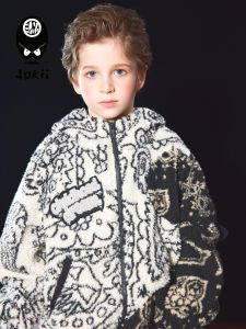 Paisley Patterned Kids Quilted Winter Jacket