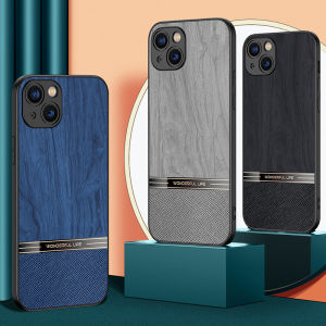 FLOVEME Phone Case for IPhone 14 Pro/iPhone14 Pro Max /14 Plus IPhone 13/13 Pro/13 Pro Max IPhone 12 Pro 11 Wood Grain Stitching Shell Ultra-smooth Skin Phone Case