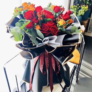 Isi 20 Lembar Kertas Buket Bunga Flower Wrapping Flower Paper List Gold Cellophane Florist Murah Wisuda Wedding Graduation KB010