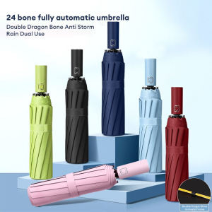 🔥 [Ready Stock]🔥 24 Bone Automatic Folding Umbrella  Wind rain and UV Resistant Foldable travel Umbrella Fashion Automatic Foldable Umbrella 自动折叠伞