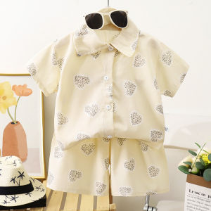 0-5Y Kids Baby Boy Clothes Summer Floral Print Sets 2Pcs Short Sleeve Shirt+Shorts Child Boy Beach Wear Casual Outfits
