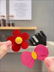 Jepit Rambut Tempel Karakter Penahan Poni Anak Set motif Lucu 4Set/pcs / Aksesories Fashion / Perekat Rambut