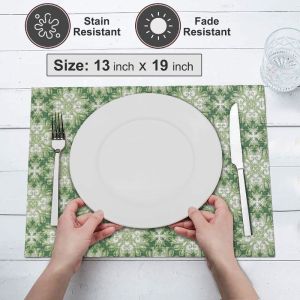 VIKAMA 2/4/6Pcs Modern Geometric Minimalist Placemats Heat Resistant Washable Non Slip Dining Table Mats Home Decor
